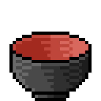 小さいお椀（ドット絵） お椀,食器,漆器,ドット絵,ドット,絵,ゲーム,ピクセルアート,レトロ,rpgのイラスト素材