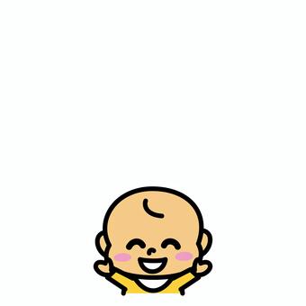赤ちゃん　万歳 赤ちゃん,喜ぶ,手,乳幼児,笑顔,ニコニコ,万歳,顔のイラスト素材