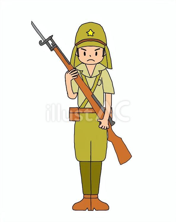 真剣な顔の日本兵 日本兵,旧日本軍,大日本帝国のイラスト素材