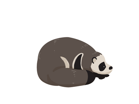タヌキ（休む・主線なし） タヌキ,動物,日本,夜行性,休む,主線なしのイラスト素材