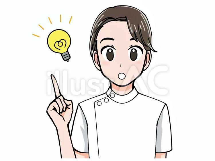 男性医療スタッフ　閃き０２ 人物,看護師,介護士のイラスト素材