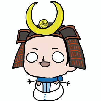 ゆるい宇喜多秀家 ゆきだるまさん 宇喜多秀家,戦国武将,宇喜多,秀家,豊臣,羽柴,備前宰相,大名,五大老,豪姫のイラスト素材