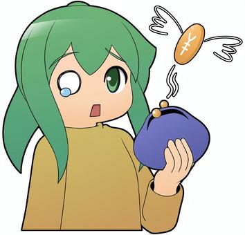 節約失敗する女の子_B 節約失敗する女の子_B 女の子,女性,バストアップのイラスト素材