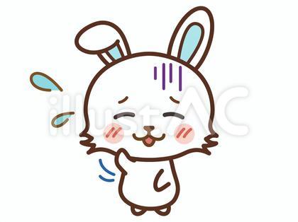 焦る・困る・顔を掻く/うさぎ(カラー)