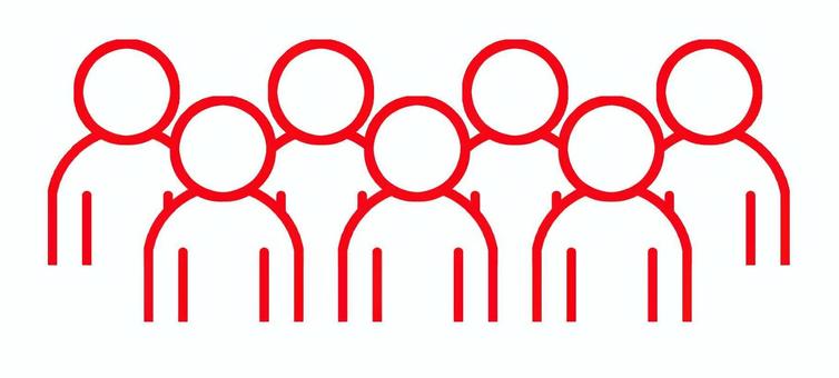 人物（集合） 集合,人,人物,整列,並ぶ,７人,イメージ,上半身,シンプル,アイコンのイラスト素材