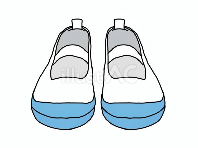 正面から見た学校用上履き うわばき,学校,小学校のイラスト素材