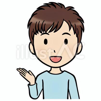案内する男性