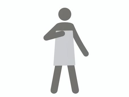 バスタオルを体に巻く湯上がりの人(灰色) バスタオルを体に巻く湯上がりの人(灰色) バスタオル,入浴,温泉,スパ,お風呂,人,湯上がり,風呂上がり,シャワー,バスタイムのイラスト素材