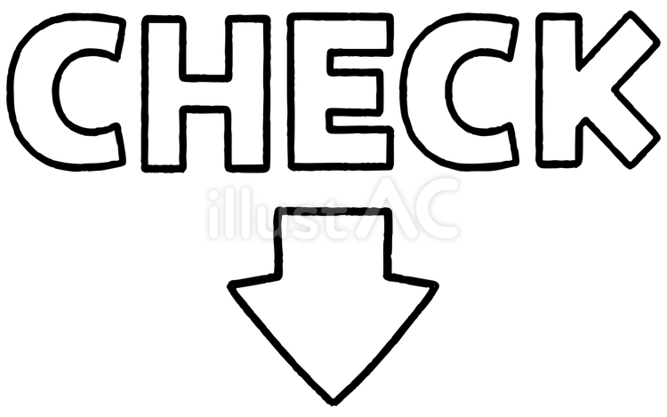 CHECKと矢印（白黒） check,チェック,矢印のイラスト素材