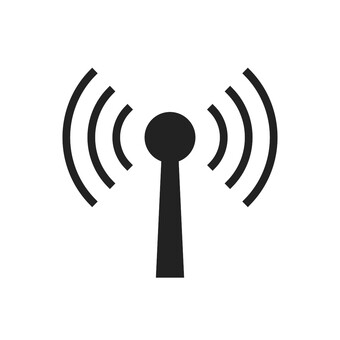 通信マーク（黒） 通信,アイコン,電波,アンテナ,ネットワーク,黒,シンプル,イラスト,uiデザイン,ボタンのイラスト素材