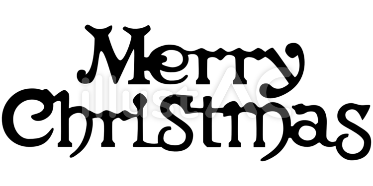 タイポグラフィ　メリークリスマス　飾り風 クリスマス,メリークリスマス,タイトルのイラスト素材