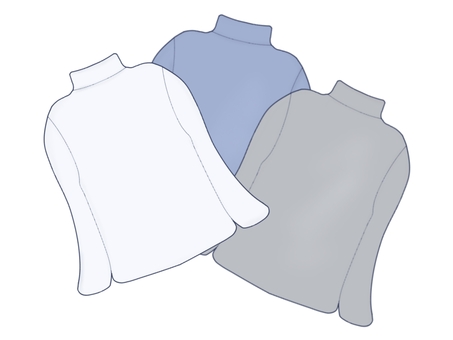 長袖ハイネックインナー3点セット 男性,男性用インナー,肌着,下着,アンダーウェア,トップス,衣類,シンプル,清潔感,長袖のイラスト素材