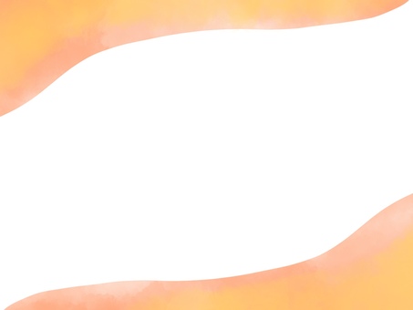 水彩の上下背景素材：オレンジ色 背景,フレーム,水彩,飾り枠,囲み枠,装飾,見出し,タイトル,上下,枠のイラスト素材