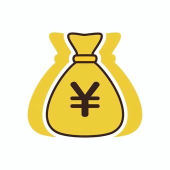 お金の入った複数の袋アイコン お金,アイコン,シンプル,資金,収入,貯金,ボーナスのイラスト素材