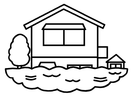 水害 水害,大雨,洪水,浸水,台風,災害,線状降水帯,集中豪雨,イラストのイラスト素材