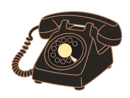 黒電話のイラスト 黒電話,レトロ,昭和,通話,会話,通信,黒,生活用品,電気製品のイラスト素材