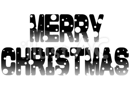 MERRYCHRISTMAS文字モノクロ