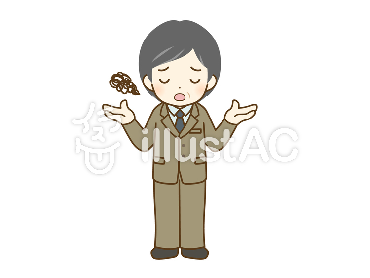 呆れるスーツの中年男性 男性,スーツ,全身のイラスト素材