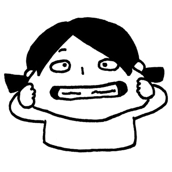 変顔をする子ども_ほっぺたをひっぱる こども,子ども,変顔,表情,頬,ぽっぺ,ぽっぺた,伸ばす,引っ張る,びょーんのイラスト素材