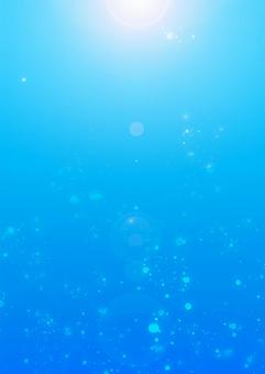 雲ひとつない青空と太陽 縦サイズ 青空,太陽,キラキラ,背景素材,光の粒,空,夏,青,光,晴天のイラスト素材