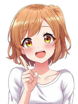 人差し指を立てているかわいい女の子