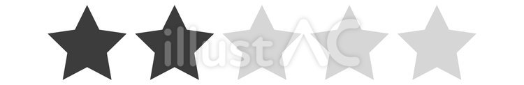 2つ星イラスト（黒） 2つ星,星,評価のイラスト素材