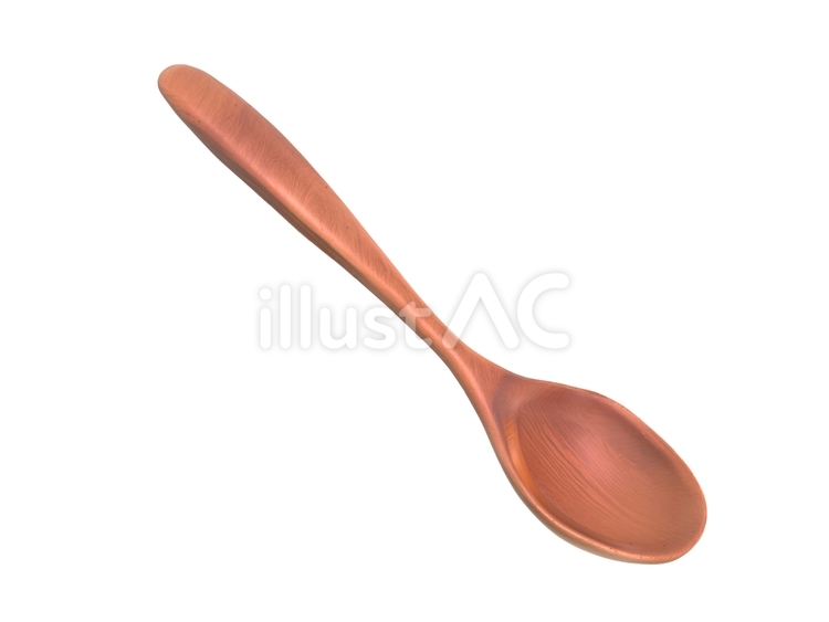 カフェ喫茶店で使う木製のデザートスプーン スプーン,食器,木製のイラスト素材