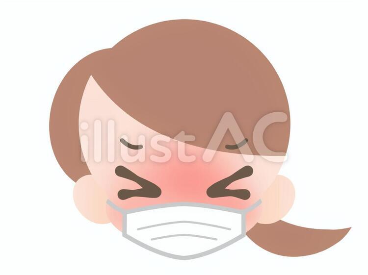 マスクの女性-動揺20181221 女性,顔,マスクのイラスト素材