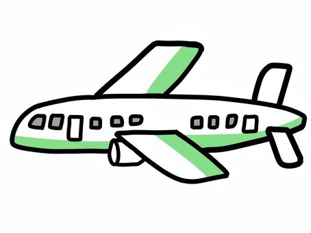 飛行機緑 飛行機,乗り物,旅行,移動,運ぶ,シンプル,かわいい,飛ぶ,旅客機のイラスト素材