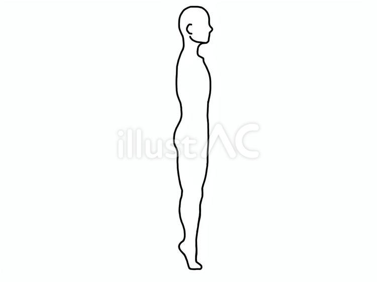 横向きの爪先立ちする人（腕なし） 背伸び,足,運動のイラスト素材