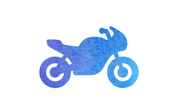 大型バイクシルエット　水彩の青 大型,バイク,モーターサイクル,二輪車,乗り物,オートバイ,運転,シルエット,乗る,交通のイラスト素材