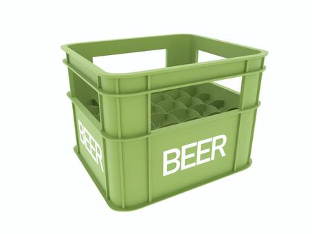 緑色のビールケース ビールケース,ケース,ビール箱,入れ物,3d,cg,緑のイラスト素材