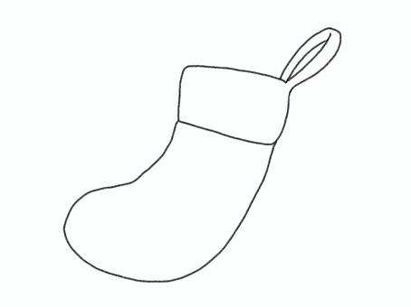 クリスマス靴下線画