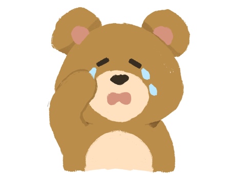 Illustration, bear, cry, tears of gratitude, 