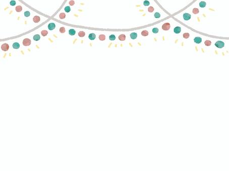 クリスマスカラーの電球ガーランド背景 電球,ライト,ガーランド,オーナメント,赤色,緑色,クリスマスカラー,背景,上部,飾りのイラスト素材