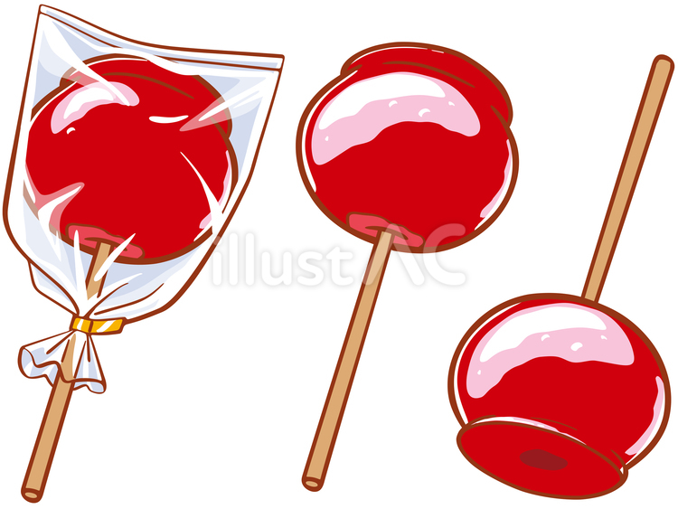 EF＿0015 食べ物,飲食,りんご飴のイラスト素材