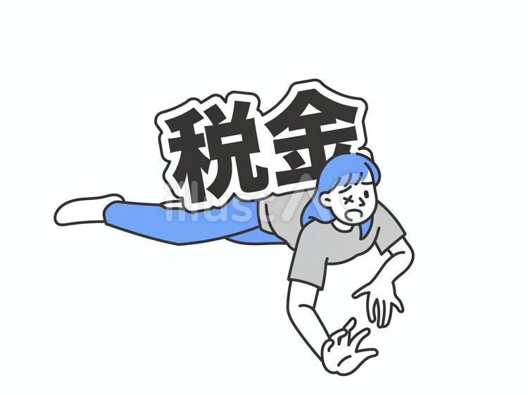 税金に苦しむ女性 増税,税金,重いのイラスト素材