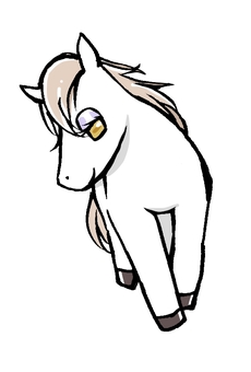 白いお馬さん 午,馬,白のイラスト素材