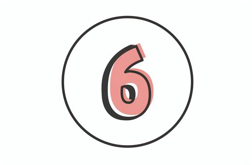 赤い⑥のアイコン 赤い⑥のアイコン 6,赤,数字,アイコン,丸,番号,順番,順位,シンボル,マークのイラスト素材