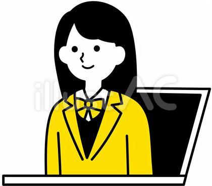 リモートで授業を受ける女子高生