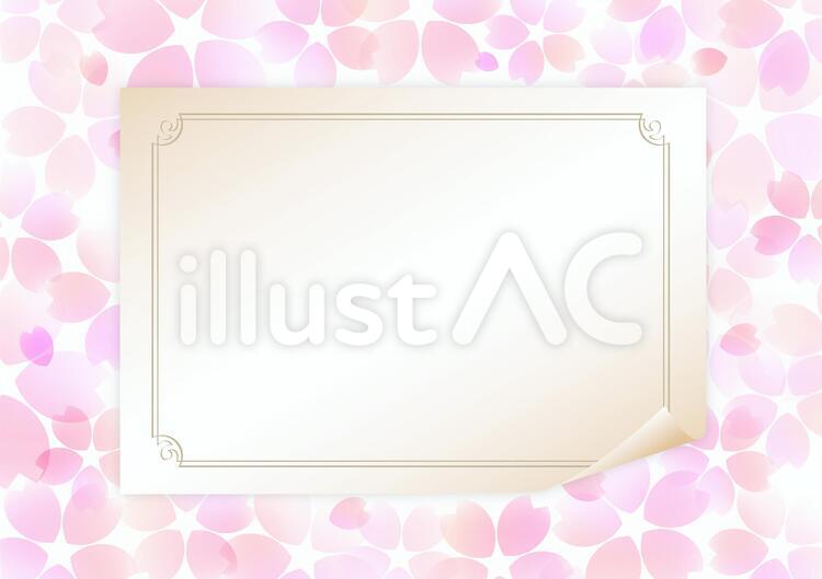 桜素材307 春,桜,フレームのイラスト素材