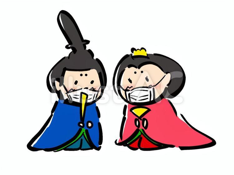 ひなマスク人形 ひな祭り,ひな人形,お内裏様のイラスト素材