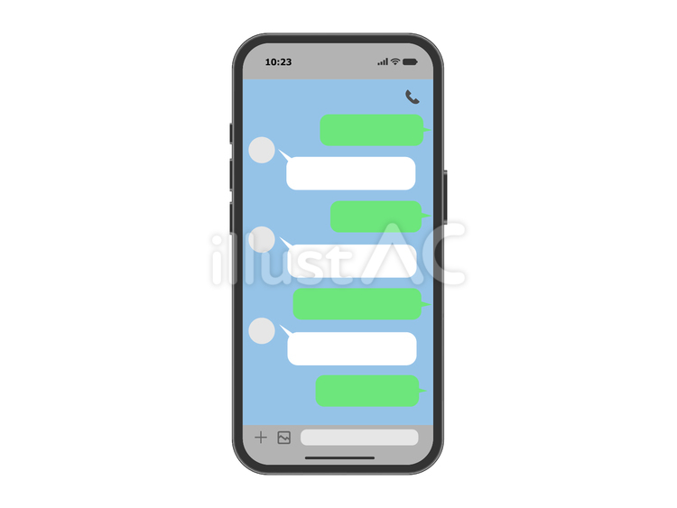 スマホのトークアプリ画面　２ スマホ,スマートフォン,トークアプリのイラスト素材