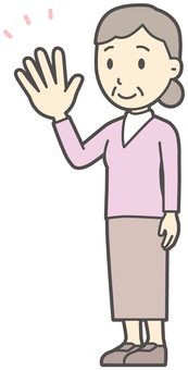  老人女性ハイネック-115-全身 お婆さん,女性,老人,数字,私服,人物,かわいい,高齢者,祖母,おばさんのイラスト素材