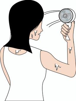 Illustration, handy fan, small, mobile phone, 