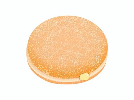 クリームドーナツ（カスタードクリーム） カスタードクリーム,洋菓子,スイーツ,ドーナツ,イーストドーナツ,おやつ,お菓子,甘い,食べ物,カスタードクリームのイラスト素材
