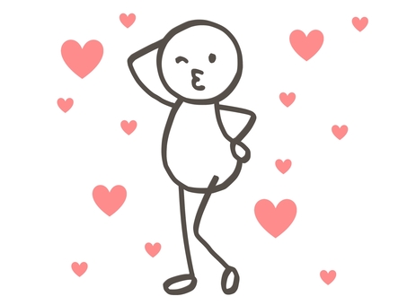 棒人間　セクシー女優 棒人間,人,セクシー,アピール,ハート,ラブ,キュート,萌え,キュン,魅力のイラスト素材