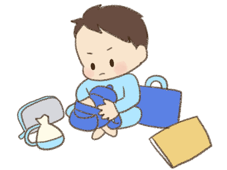 準備、お片付けする男の子 準備、お片付けする男の子 視覚支援,お支度ボード,絵カード,スケジュール,子ども,男の子,準備,荷物,出す,片づけるのイラスト素材