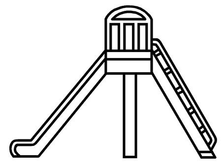 滑り台 滑り台,遊具,公園,金属,校庭,イラストのイラスト素材