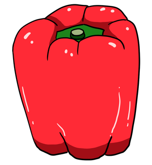 Illustration, red pepper, green pepper, vegetables, JPG and PNG